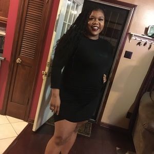 Long Sleeve Black Wrap Dress